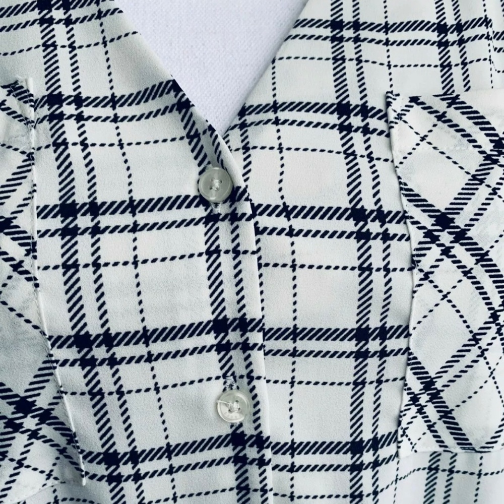 Express Plaid Button Down Blouse - image 3